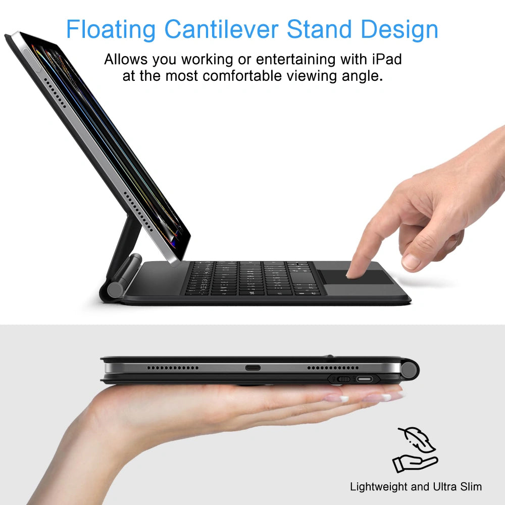 Husa Cu Tastatura pentru Apple iPad Pro 13 (2025) / (2024), Tech-Protect, SmartCase Magnetic, Neagra