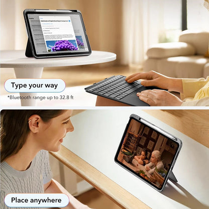 Husa cu Tastatura pentru Apple iPad (2025) / (2022), ESR, Flex, Gri