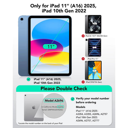 Husa cu Tastatura pentru Apple iPad (2025) / (2022), ESR, Flex, Gri