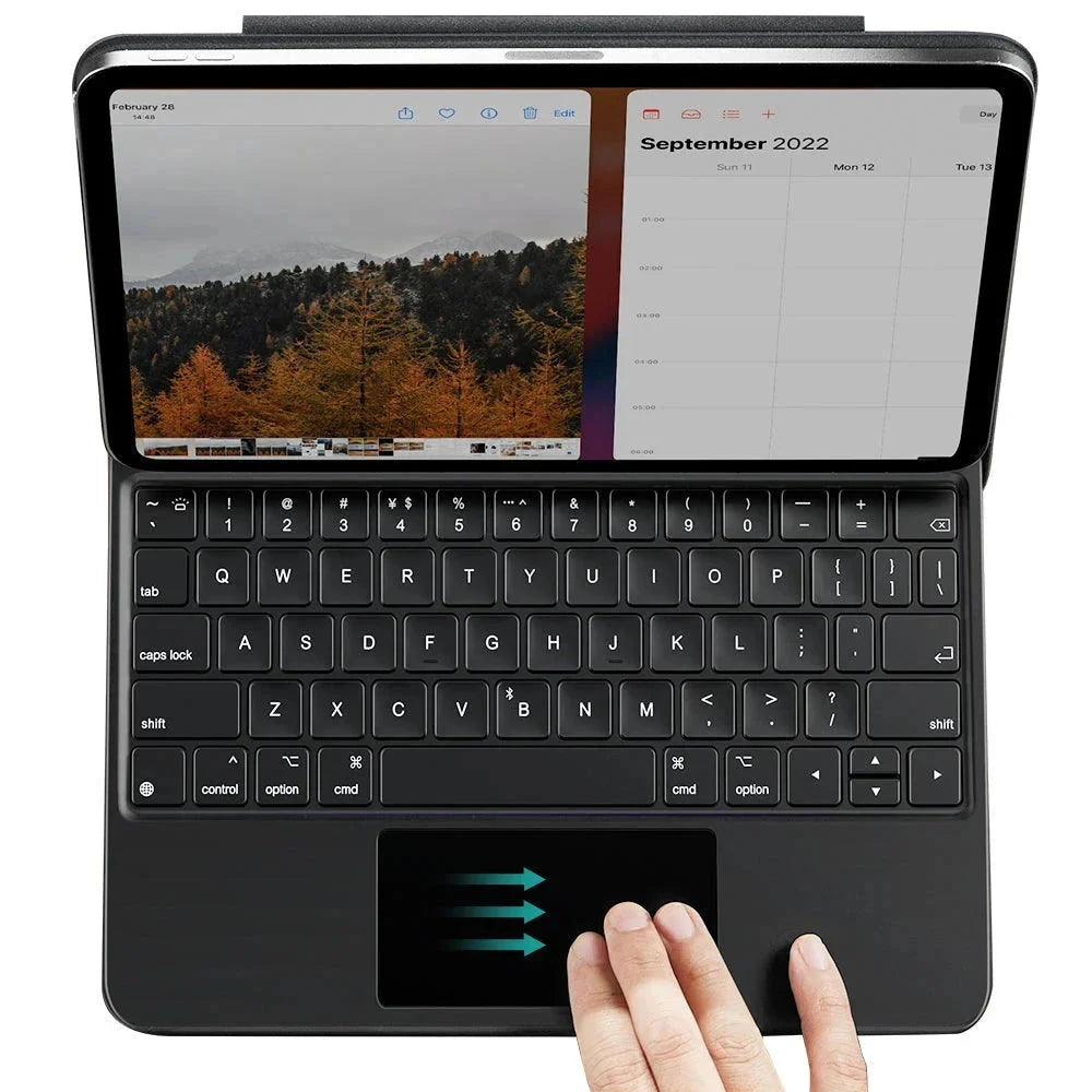 Husa cu Tastatura pentru Apple iPad (2025) / (2022), ESR, Rebound, Gri