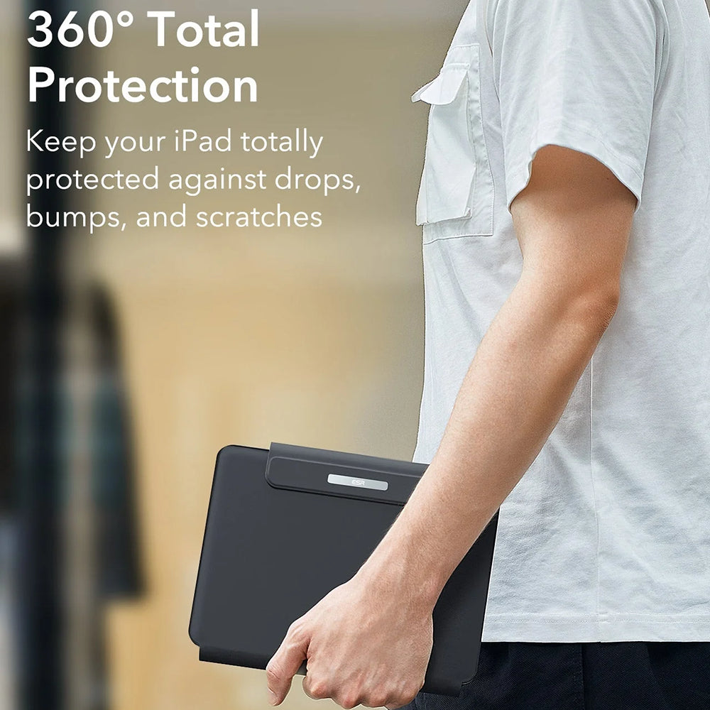 Husa cu Tastatura pentru Apple iPad (2025) / (2022), ESR, Rebound, Gri