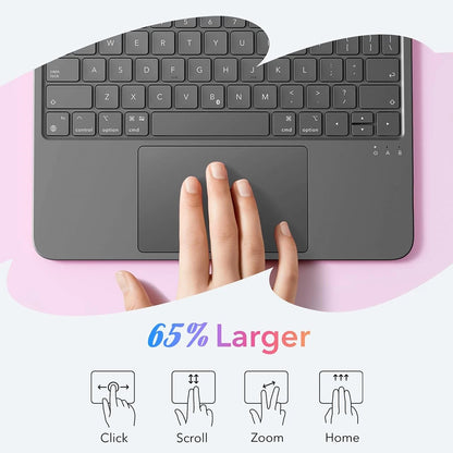 Husa cu Tastatura pentru Apple iPad Air 11 (2026) / iPad Air 11 (2025) / Air 11 (2024) / Air (2022) / Air (2020), ESR, Flex, Gri