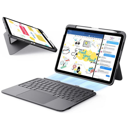 Husa cu Tastatura pentru Apple iPad Air 11 (2026) / iPad Air 11 (2025) / Air 11 (2024) / Air (2022) / Air (2020), ESR, Flex, Gri