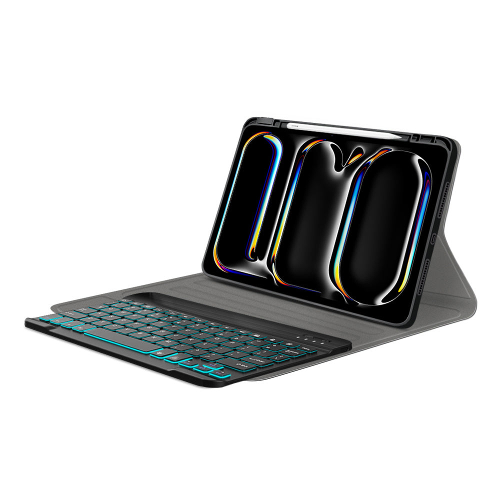 Husa cu Tastatura pentru Apple iPad Pro 11 (2024), Techsuit, CozyTab, Neagra