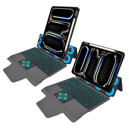 Husa cu Tastatura pentru Apple iPad Pro 11 (2024), Techsuit, KeyTab Pro, Neagra