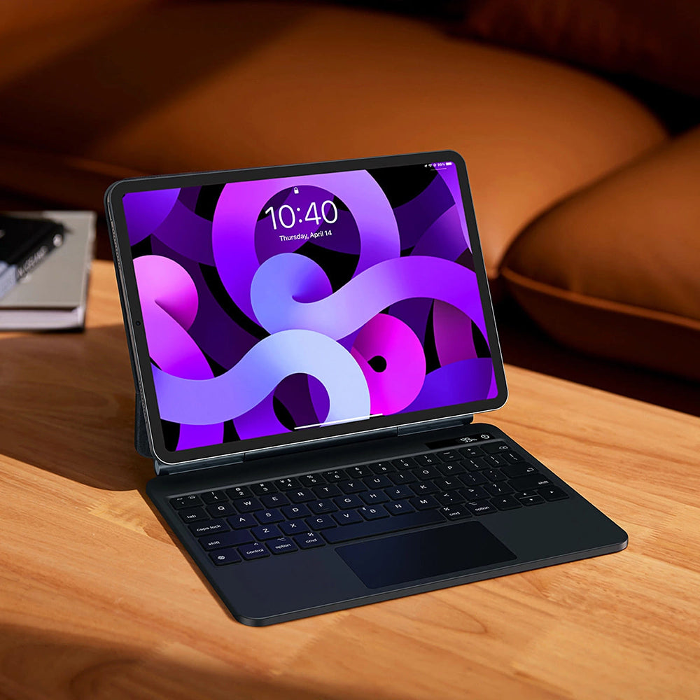 Husa cu Tastatura pentru Apple iPad Pro 12.9 (2022) / Pro 12.9 (2021) / Pro 12.9 (2020) / Pro 12.9 (2018), Baseus, Brilliance, Gri