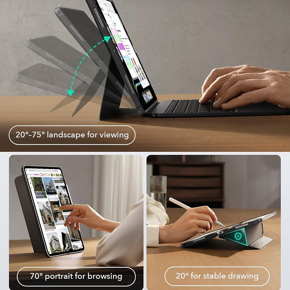 Husa cu Tastatura pentru Apple iPad Pro 13 (2024), ESR, Shift, Gri