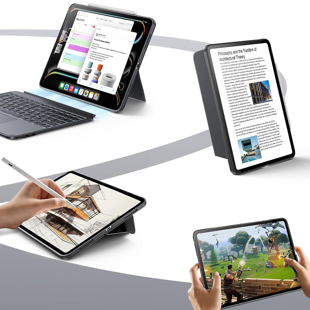 Husa cu Tastatura pentru Apple iPad Pro 13 (2024), ESR, Shift, Gri