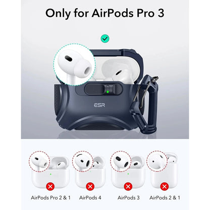 Husa ESR Cyber FlickLock pentru Apple AirPods Pro 3, Albastra