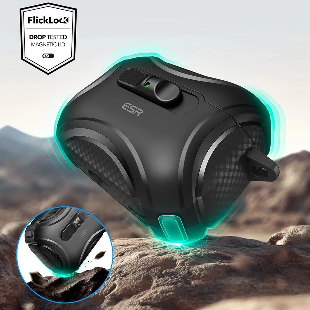 Husa ESR Cyber FlickLock pentru Apple AirPods Pro 3, Neagra