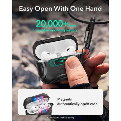 Husa ESR Cyber FlickLock pentru Apple AirPods Pro 3, Neagra