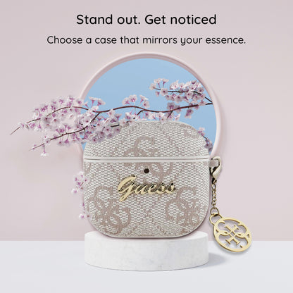 Husa Guess 4G Charm pentru Apple AirPods 4, Roz