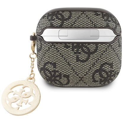 Husa Guess 4G Strass Charm pentru Apple AirPods 4, Maro