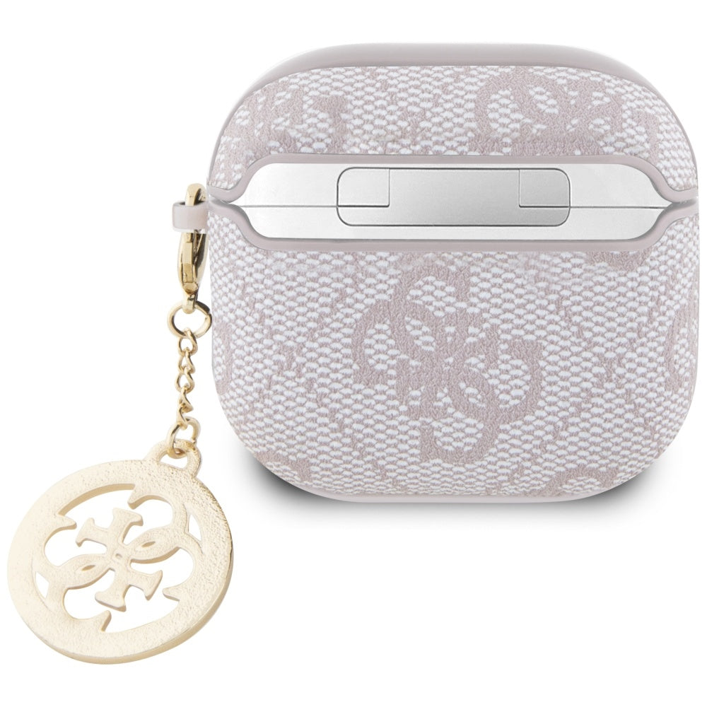 Husa Guess 4G Strass Charm pentru Apple AirPods 4, Roz