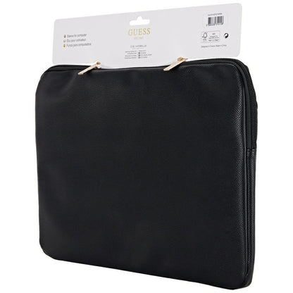Husa Guess Grained Triangle Logo pentru Laptop 14inch, Neagra