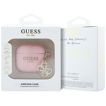 Husa Guess W/4G Charm pentru Apple AirPods 4, Roz