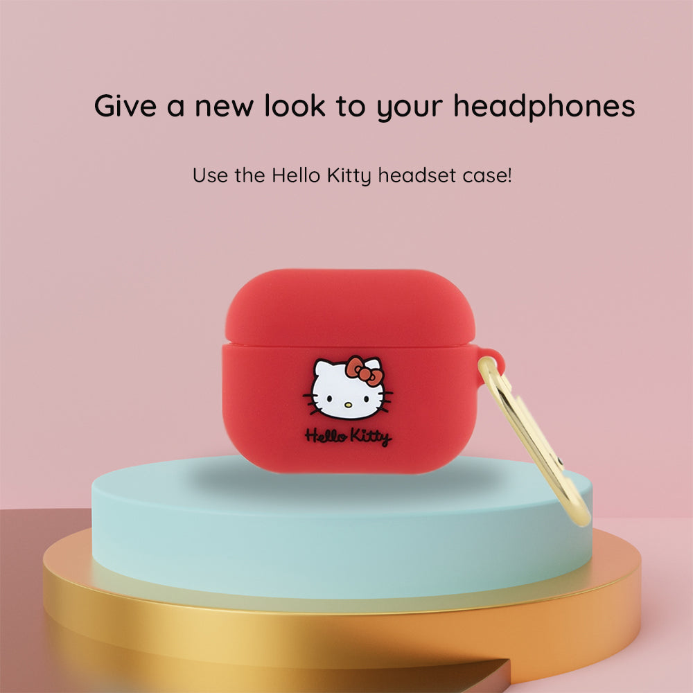 Husa Hello Kitty 3D Kitty Head pentru Apple AirPods Pro 2, Roz