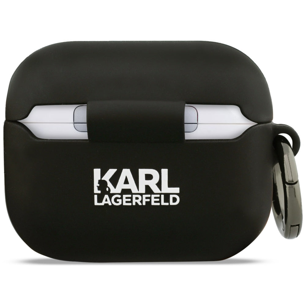 Husa Karl Lagerfeld 3D Karl's Head pentru Apple Airpods Pro 3, Neagra
