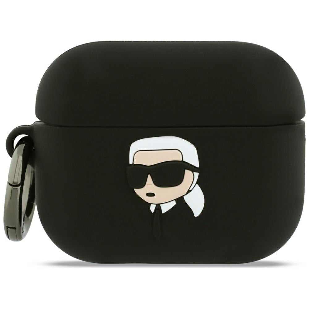 Husa Karl Lagerfeld 3D Karl's Head pentru Apple Airpods Pro 3, Neagra