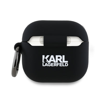 Husa Karl Lagerfeld 3D Karl & Choupette's Heads pentru Apple AirPods 4, Neagra