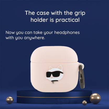 Husa Karl Lagerfeld 3D Karl's Head pentru Apple AirPods 4, Neagra