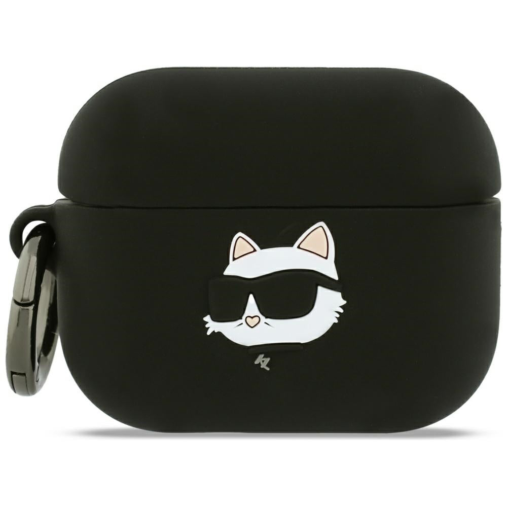 Husa  Karl Lagerfeld Silicone Choupette's Head 3D pentru Apple AirPods Pro 3, Neagra