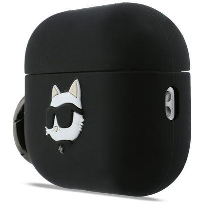 Husa  Karl Lagerfeld Silicone Choupette's Head 3D pentru Apple AirPods Pro 3, Neagra
