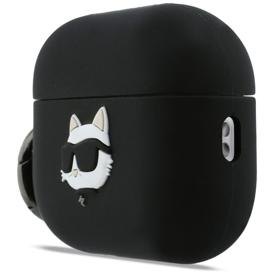 Husa  Karl Lagerfeld Silicone Choupette's Head 3D pentru Apple AirPods Pro 3, Neagra
