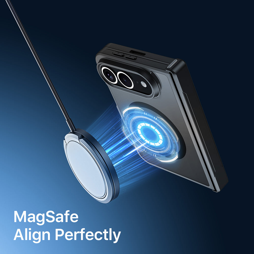 Husa MagSafe cu Protectie Balama pentru Apple iPhone Duo, DUX DUCIS, Aimo, Neagra