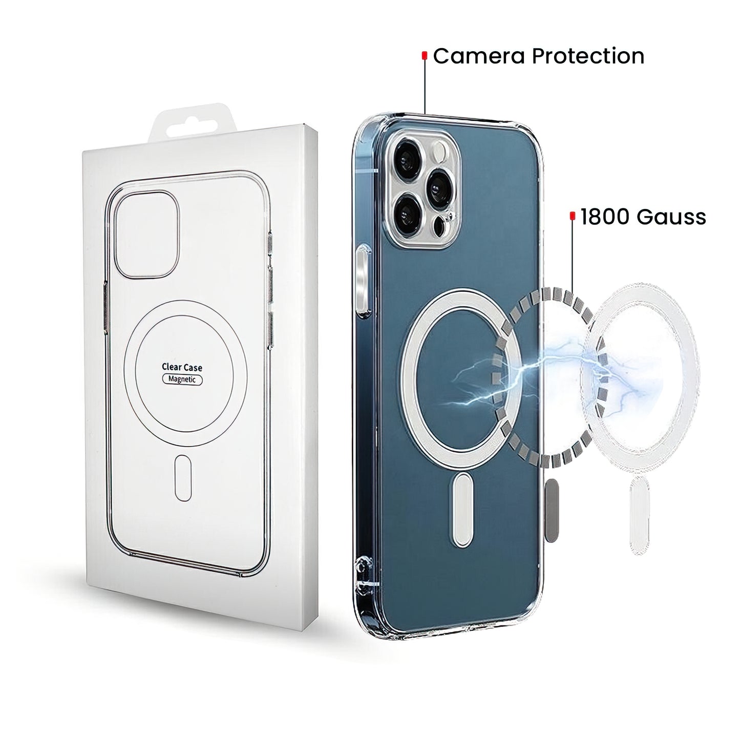 Husa MagSafe pentru Apple iPhone 16 Pro, OEM, Clear with Camera Protection, Transparenta