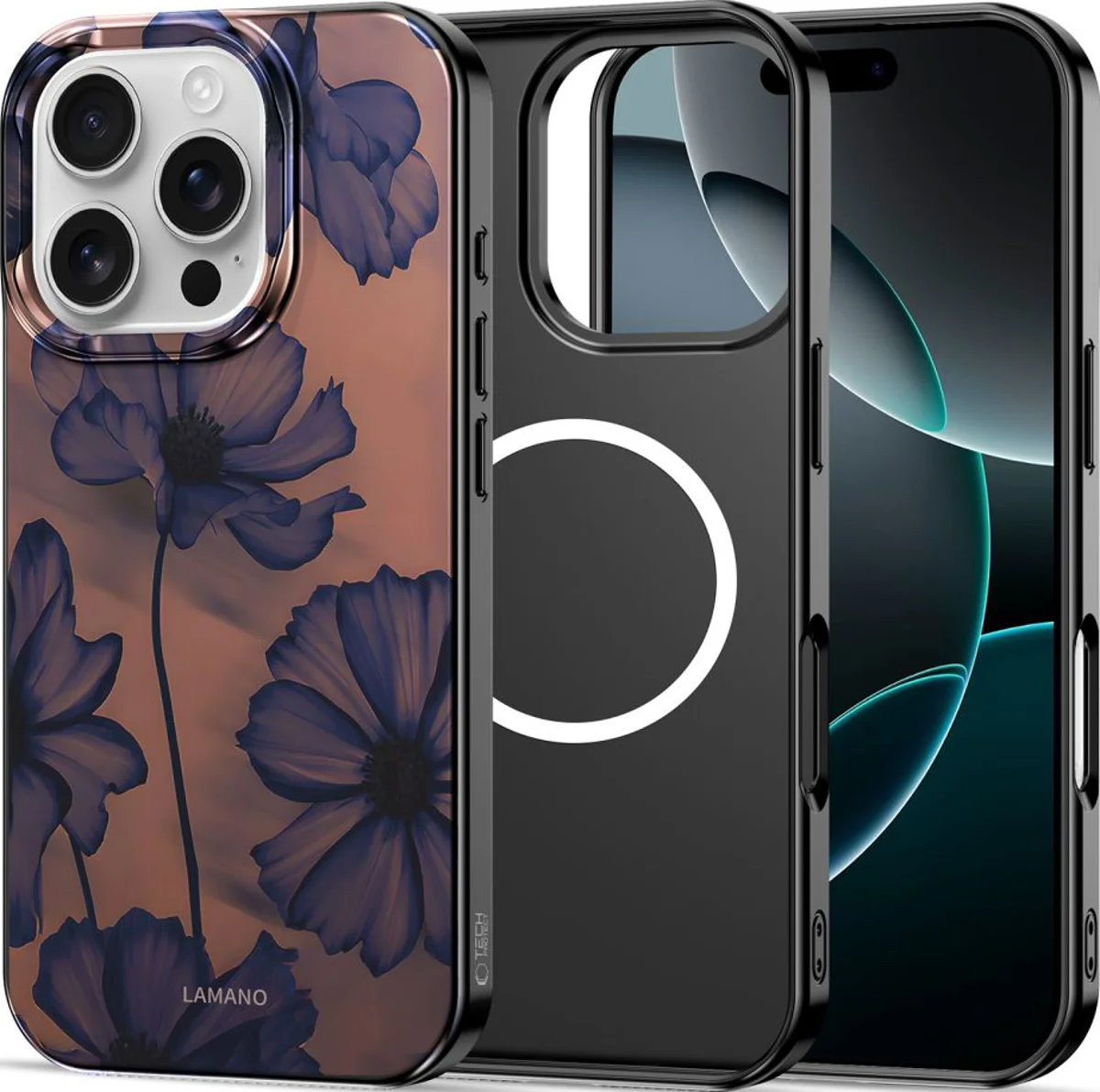 Husa MagSafe pentru Apple iPhone 16 Pro Max, Tech-Protect, Lamano Velvet Night, Neagra