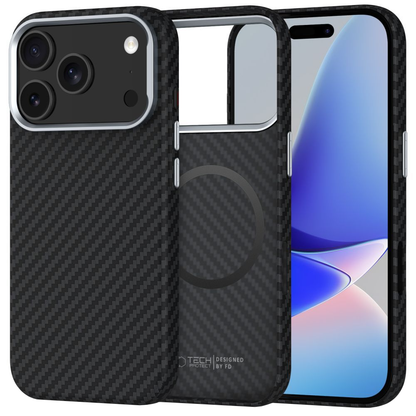 Husa MagSafe pentru Apple iPhone 17 Pro Max, Tech-Protect, Ion Carbon, Neagra