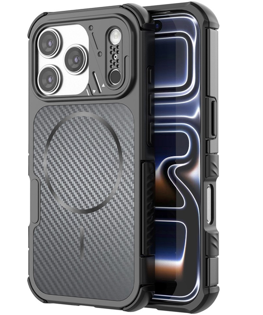 Husa MagSafe pentru Apple iPhone 18 Pro Max / 17 Pro Max, OEM, Carbon and Corner Protection, Neagra