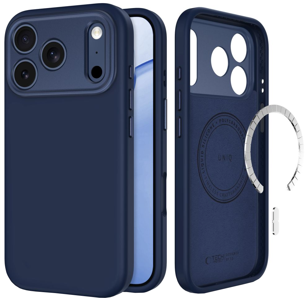 Husa MagSafe pentru Apple iPhone 18 Pro / 17 Pro, Tech-Protect, Uniq CC, Bleumarin