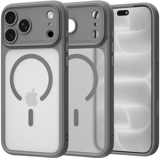 Husa MagSafe pentru Apple iPhone 18 Pro Max / 17 Pro Max, Tech-Protect, MagPeak CC, Gri Mata