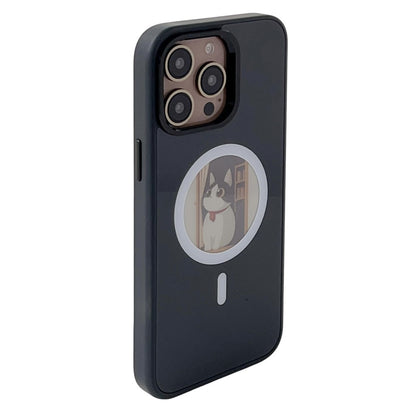 Husa MagSafe pentru Apple iPhone 15 Pro Max, OEM, Round Screen Smart E-Ink, Neagra