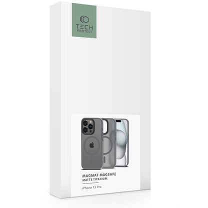 Husa MagSafe pentru Apple iPhone 15 Pro, Tech-Protect, Magmat, Gri
