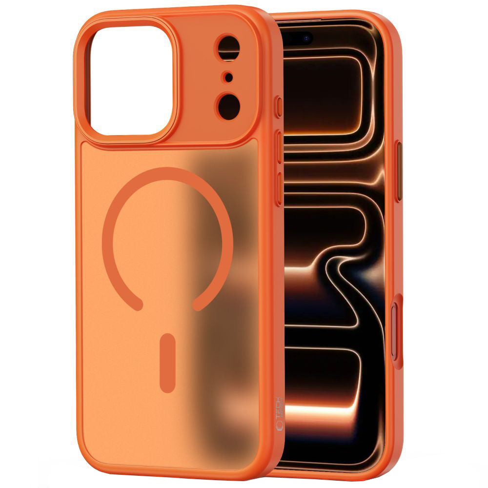 Husa MagSafe pentru Apple iPhone 17 Pro Max, Tech-Protect, Magmat, Portocalie Mata