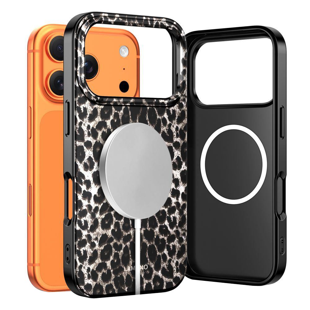Husa MagSafe pentru Apple iPhone 17 Pro, Tech-Protect, Lamano Leopard, Neagra