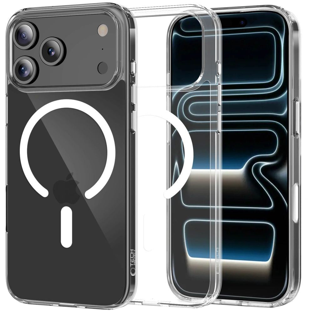 Husa MagSafe pentru Apple iPhone 17 Pro, Tech-Protect, Flexair Hybrid CC, Transparenta