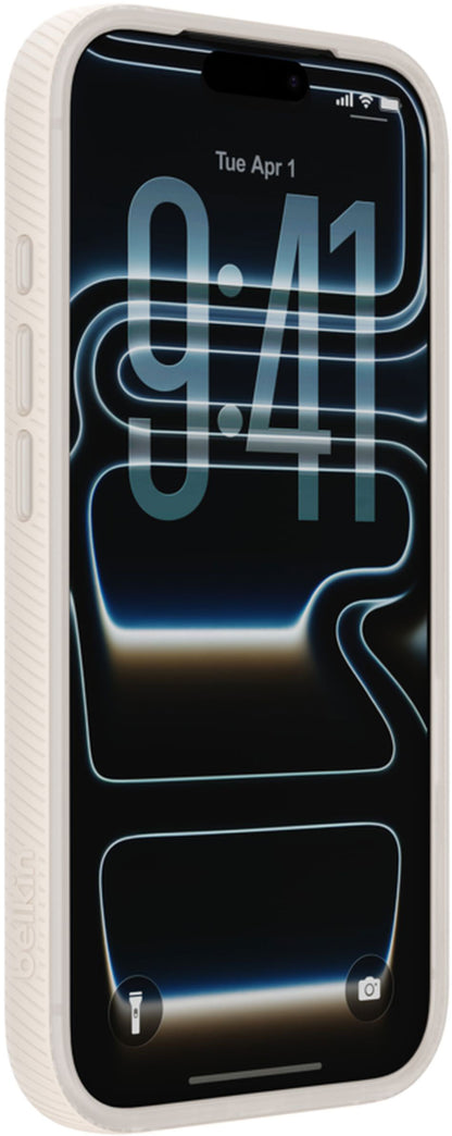 Husa MagSafe pentru Apple iPhone 17 Pro, Belkin, SheerForce Grip, Bej MSA035hqSA