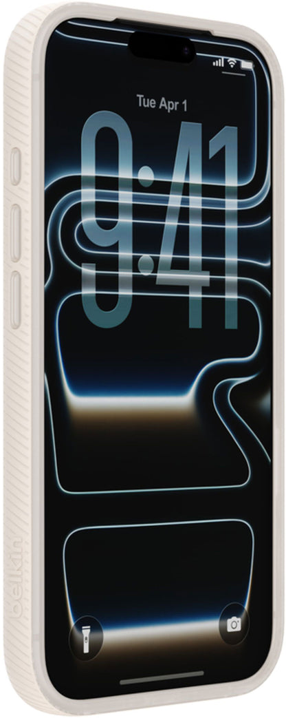 Husa MagSafe pentru Apple iPhone 17 Pro Max, Belkin, SheerForce Grip, Bej MSA036hqSA