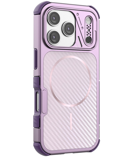 Husa MagSafe pentru Apple iPhone 18 Pro Max / 17 Pro Max, OEM, Carbon and Corner Protection, Mov