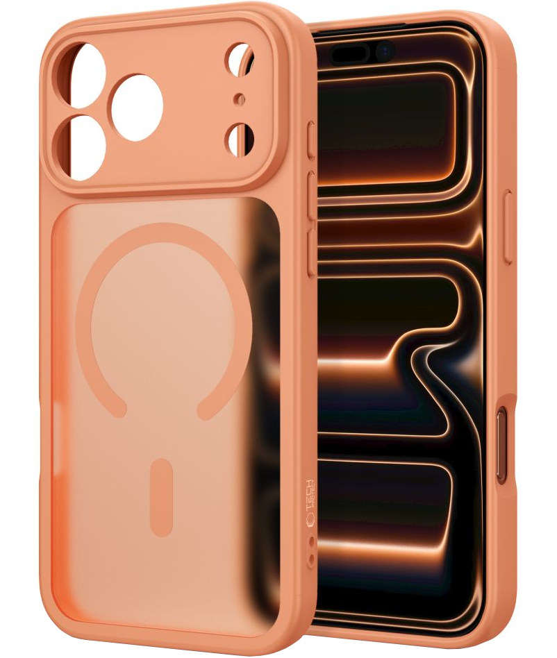 Husa MagSafe pentru Apple iPhone 18 Pro Max / 17 Pro Max, Tech-Protect, BasicMag, Portocalie Mata