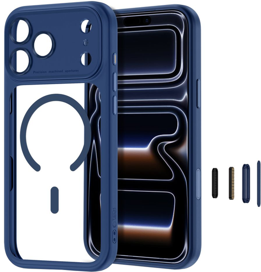 Husa MagSafe pentru Apple iPhone 18 Pro Max / 17 Pro Max, Tech-Protect, MagPeak CC, Bleumarin