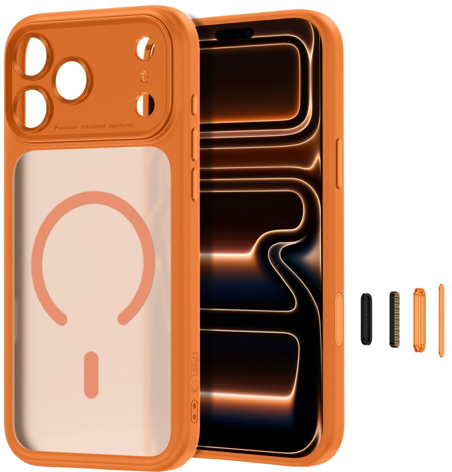 Husa MagSafe pentru Apple iPhone 18 Pro Max / 17 Pro Max, Tech-Protect, MagPeak CC, Portocalie Mata