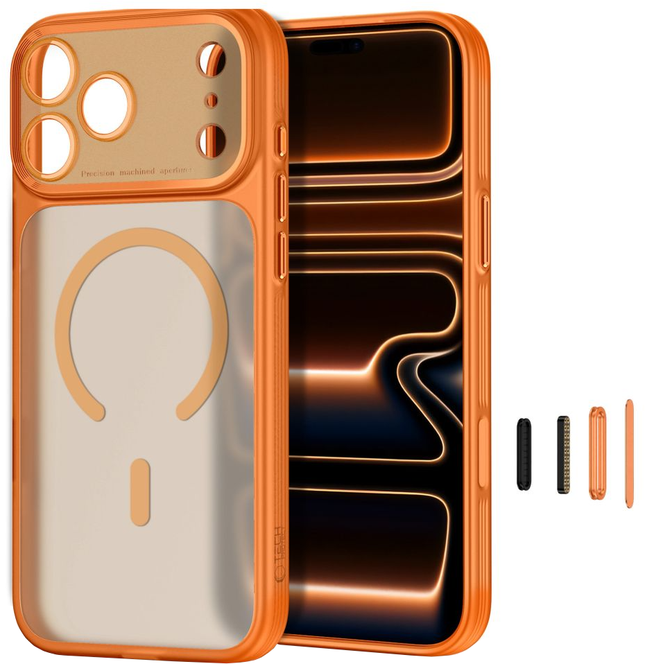 Husa MagSafe pentru Apple iPhone 18 Pro Max / 17 Pro Max, Tech-Protect, MagPrime CC, Portocalie Mata