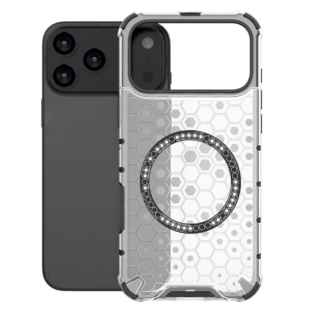 Husa MagSafe pentru Apple iPhone 17 Pro Max, Techsuit, HoneyComb Shield, Alba