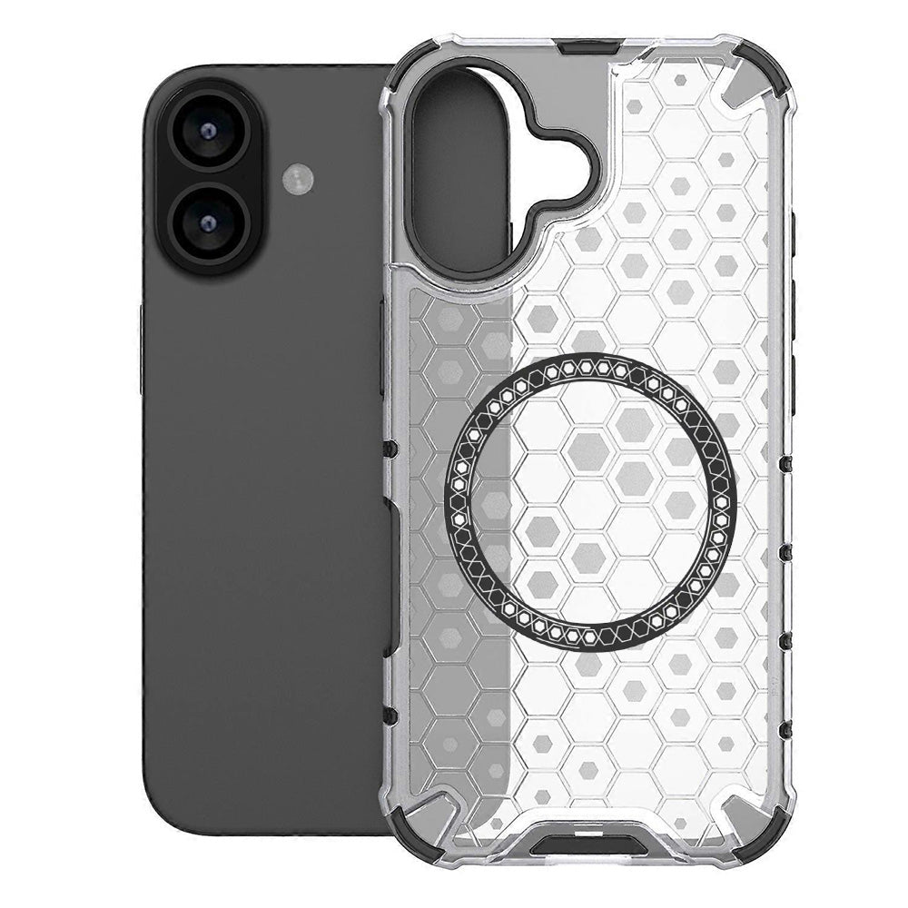 Husa MagSafe pentru Apple iPhone 17, Techsuit, HoneyComb Shield, Alba