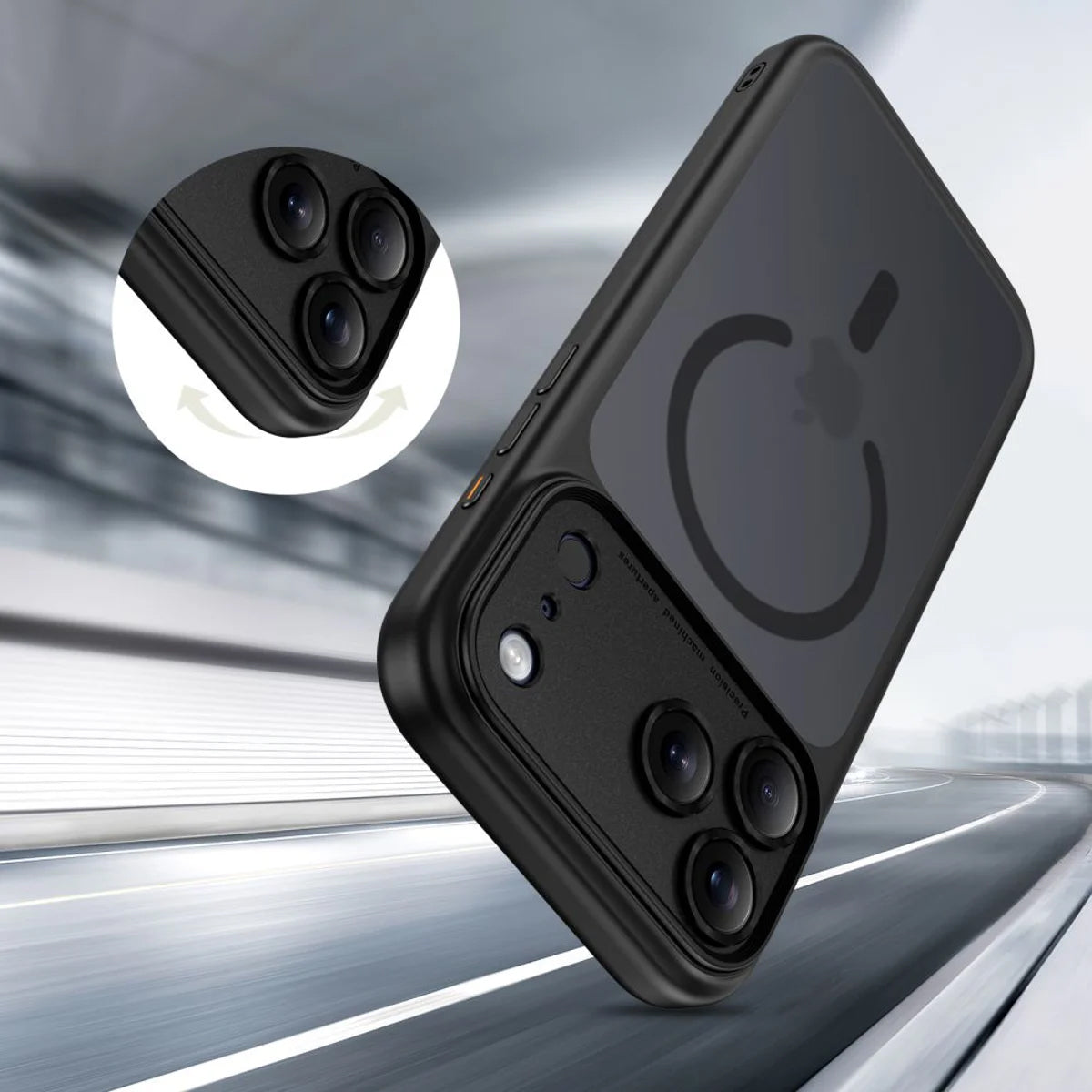 Husa MagSafe pentru Apple iPhone 17 Pro Max, Tech-Protect, MagPeak, Neagra Mata